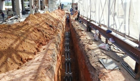 งานวางท่อไฟฟ้า,สื่อสารพร้อมบ่อพักสาย